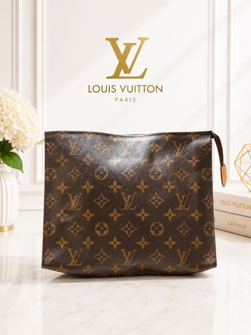 Authentic Louis Vuitton Monogram Toiletry Pouch 26 Cosmetic Pouch
